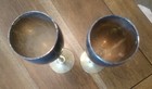 Brass Champagne Wine Goblets Tulip Lily India Lot 2 Silver Metal 8”/20cm Vintage — photo 3