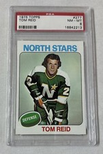 1975 Topps hockey #277 TOM REID ~ PSA 8