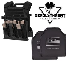 Active Shooter Molle Tactical Vest Plate Carrier With Level IIIa Armor Plates