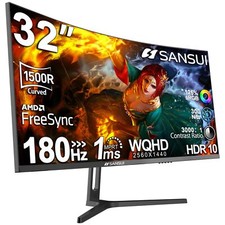 32-Inch Curved Gaming Monitor WQHD 2560 x 1440 180Hz Curved 1500R -1ms OD , HDR