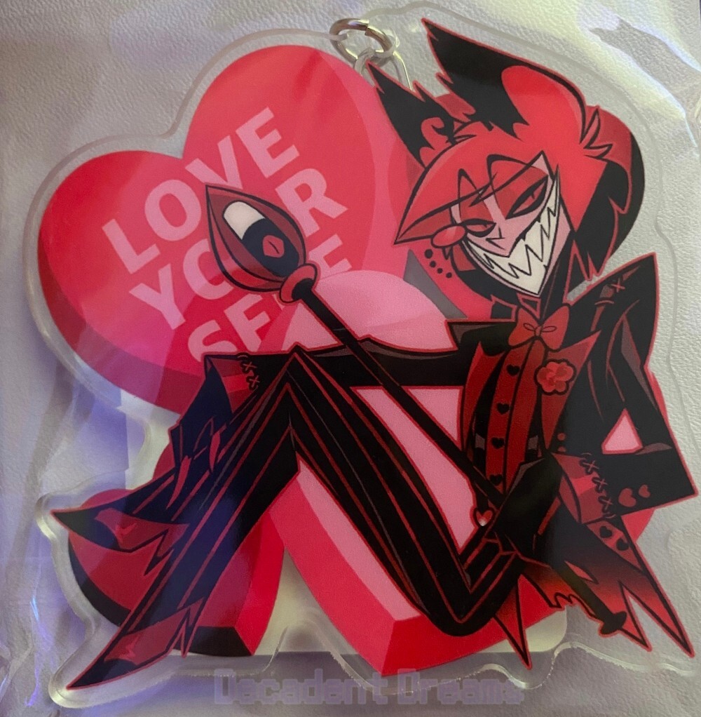 Hazbin Hotel Alastor アラスター バレンタイン キーチェーン Authentic Hazbin Hotel - ALASTOR VALENTINE KEYCHAIN (2025) Sold Out