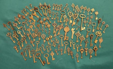 125 PCS Vintage Skeleton Key Set Charms Mixed Antique Style Bronze Brass for DIY
