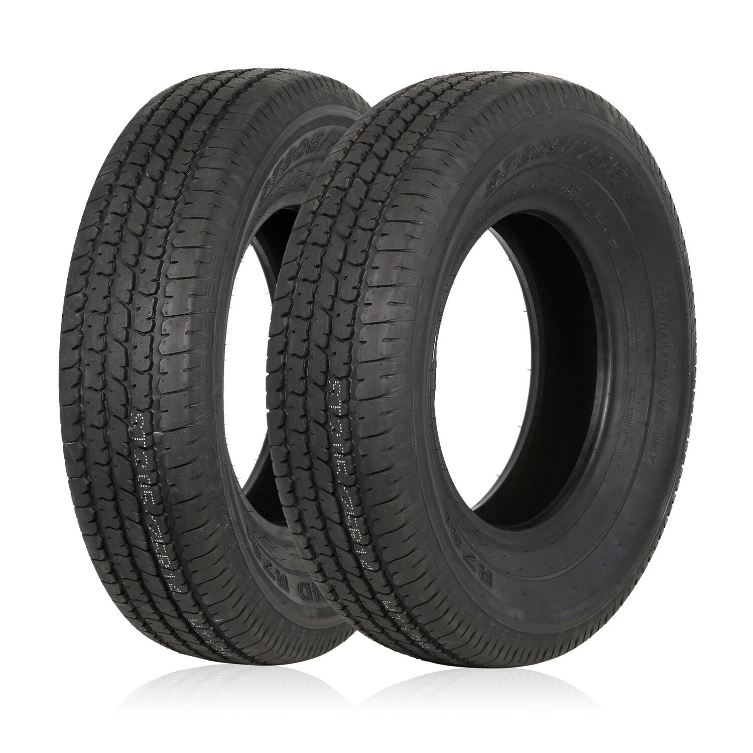 ST205/75R14 Radial Trailer Tire, 205 75 14, 8 Ply Load Range D, Set of