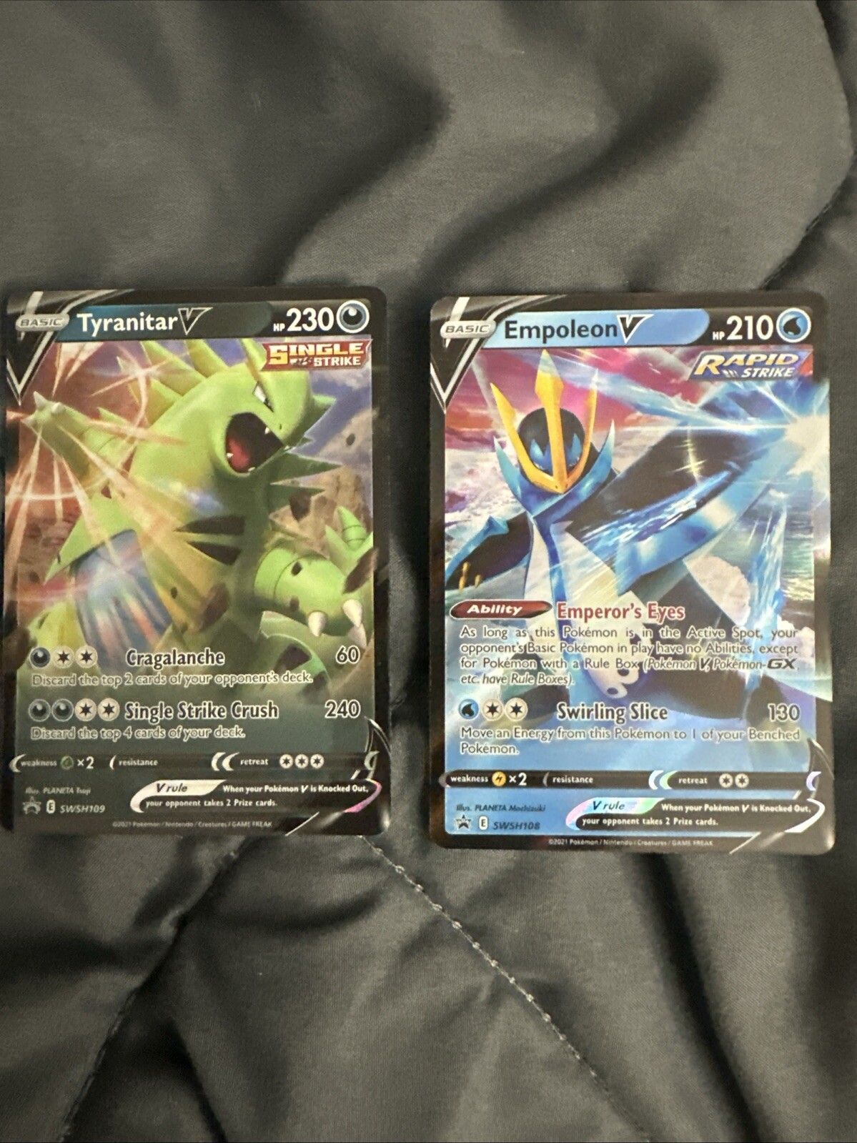 ✅ 2x Pokemon Card : Empoleon & Tyranitar V SWSH108 SWSH109 Ultra Rare Promo NM ✅