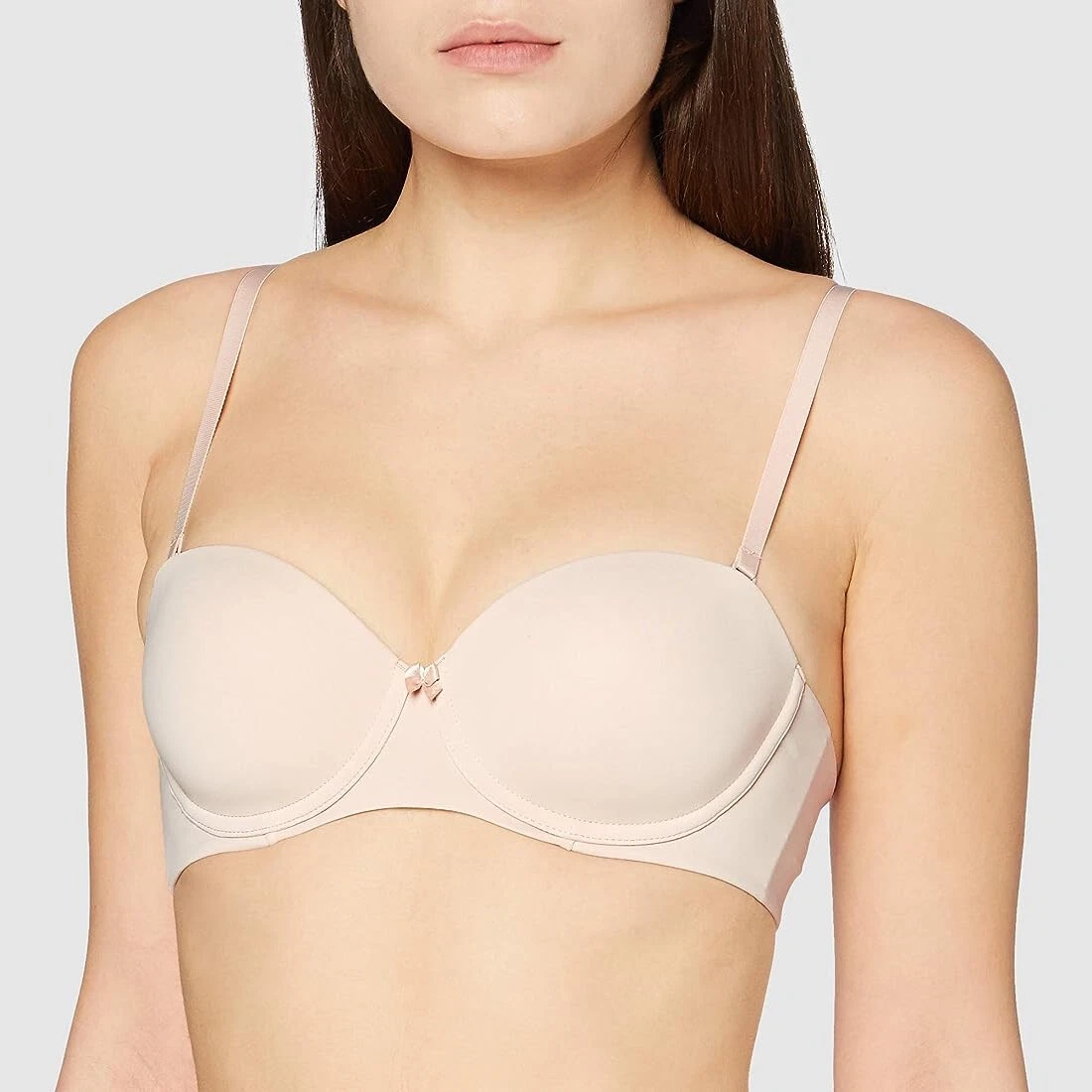 Iris Lilly Microfibre Strapless Removable Straps Bra Sand Pale Nude 36B-  New