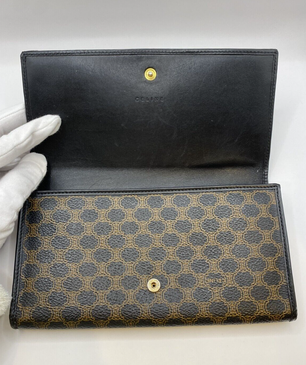 CELINE Long Wallet Clasp Macadam Black Triomphe Authentic Japan | eBay