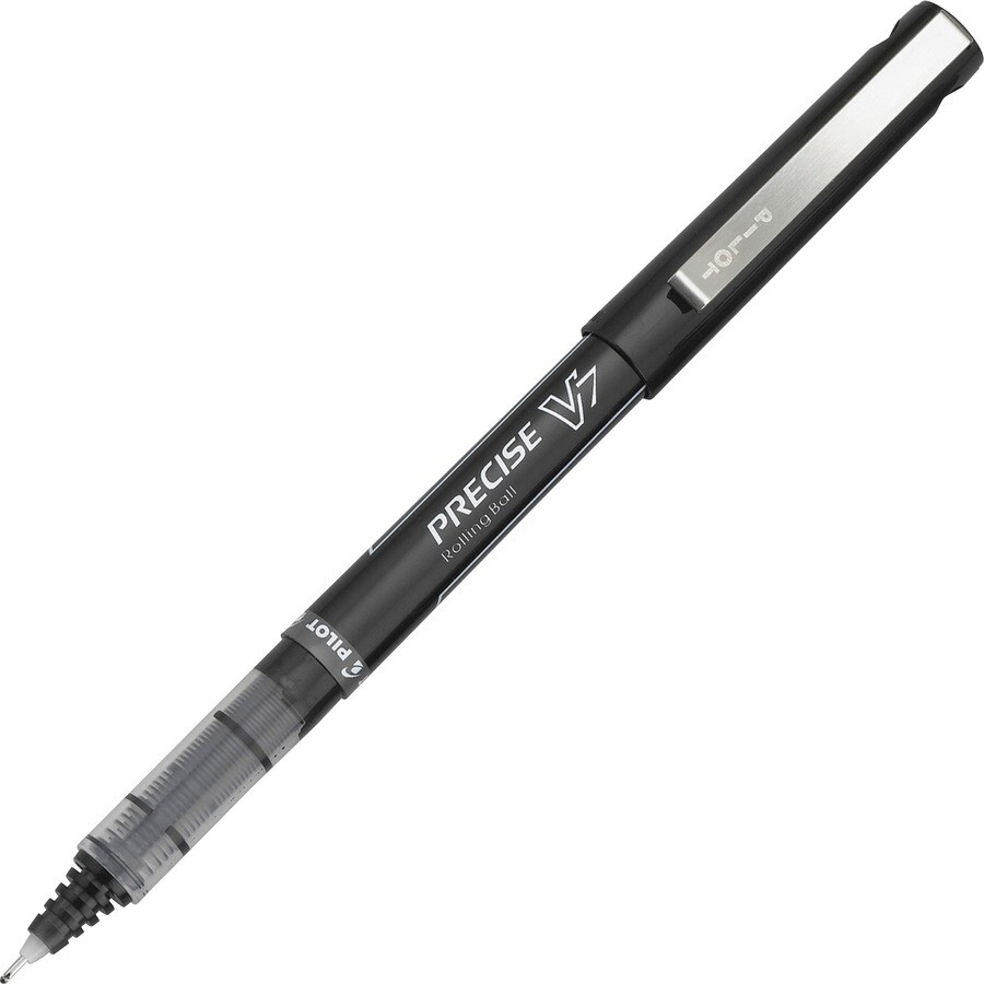 35346 Pilot V-7 Precise Rollerball Pen, Fine Point 0.7mm, Black Ink, Pack of 3