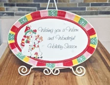 Fitz And Floyd Snowflake and Jake Snack Plate Relish Tray In Box