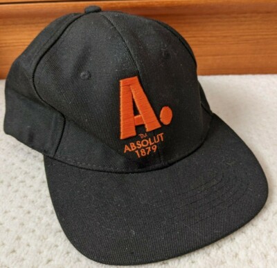 NWOT Absolut 1879 Mandarin Vodka logo snapback hat cap, black