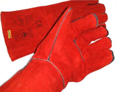Welding Gloves Log Fire Wood Burner Glove Stove Welders Gauntlet Hi Heat  Gloves UK