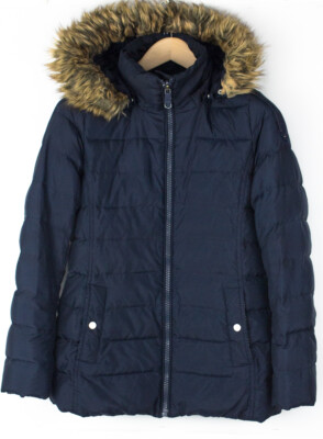 Kapuze Tommy Hilfiger Damen Daunenmantel Blau Hilfiger Jacket