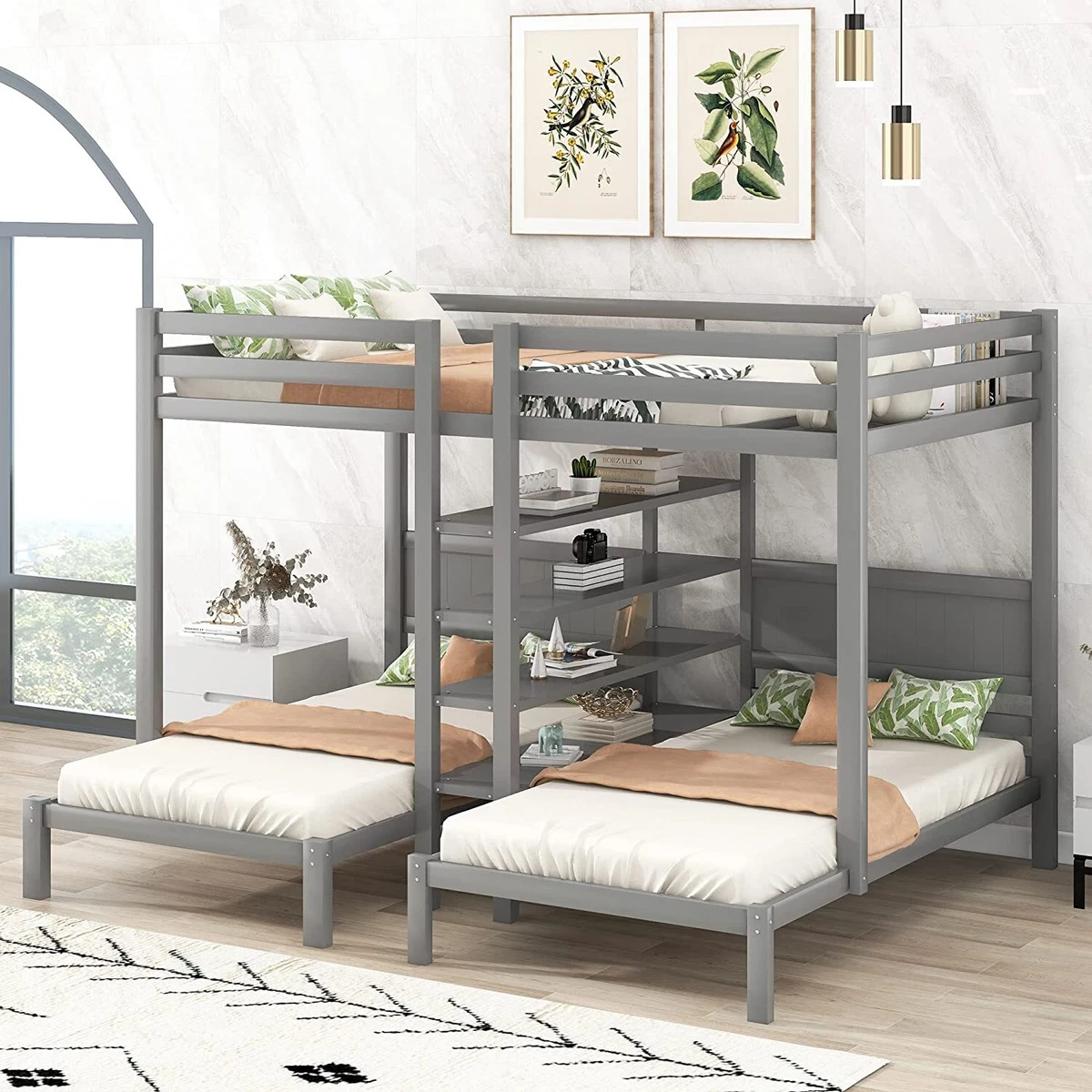 3 bunk beds in one top