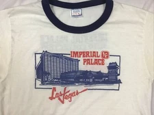 Vintage Las Vegas Imperial Palace Casino Shirt 80s Auto Collection Ringer L EUC