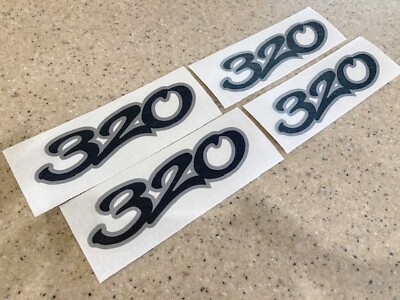 Sea Ray 320 Vintage Boat Model Number Decals Black Silver + FREE SHIP