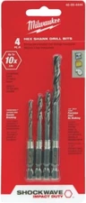MILWAUKEE 48-89-4444 Milwaukee Shockwave Impact Hex Shank Drill Bit Set (4 Bits)