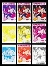 1975 Topps Hockey #17 Yvon Lambert 11 Card Progressive Proof 75THOC31