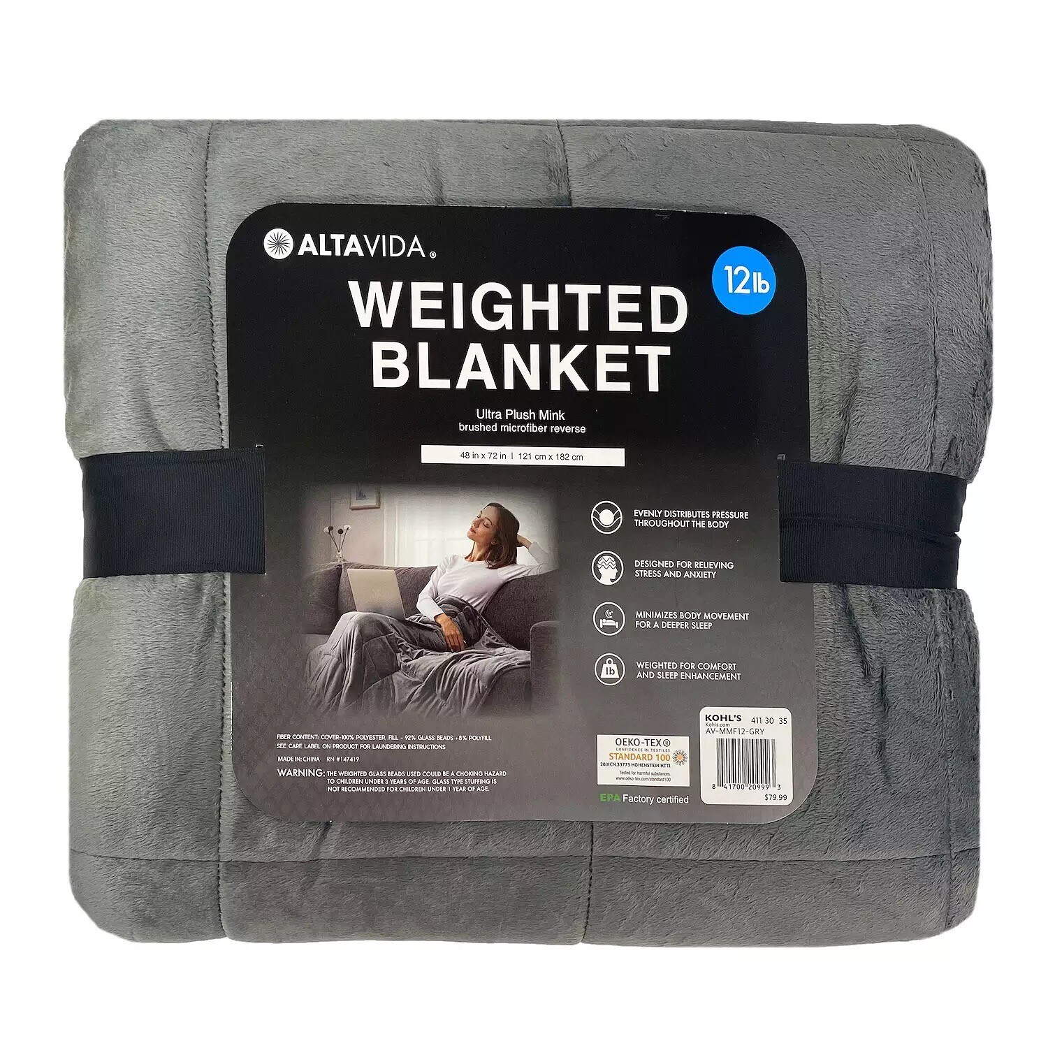 Altavida Weighted Blanket MSRP $80 48x72” 12 lbs-image