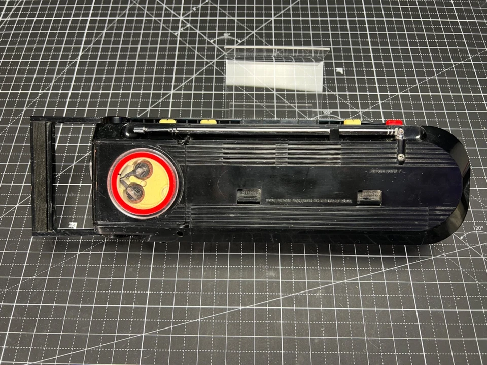 Reproductor de casete radio AM FM vintage GE General Electric Sidestep negro azul Foto 4 de 4