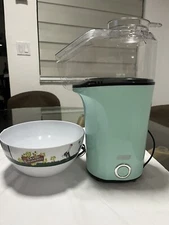 Aqua Dash Hot Air Electric Fresh Pop Popcorn Maker With Bowl &Butter Melting Cup