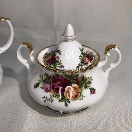 Royal Albert "Old Country Roses" Bone China COVERED SUGAR & CREAMER Gold Trim - Picture 2 of 10