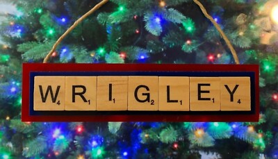 Wrigley Field Chicago Cubs Christmas Ornament Scrabble Tiles HandCrafted in USA