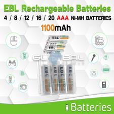AAA 1100mAh Rechargeable Batteries 4/8/12/16/20 NiMH lot With OR W/O Charger