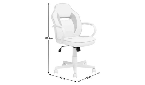 Argos Home Kunstleder Mid Back Gaming Stuhl - Blau & Schwarz - Bild 3 von 9