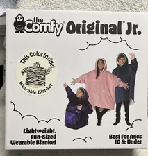 The Comfy Original Jr. Wearable Blanket for Kids Age 10 & Under Zebra NEW in Box