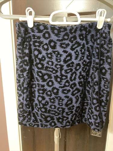 Forever 21 Blue/Black Velour Skirt Size M New With Tags - 第 1/4 張圖片