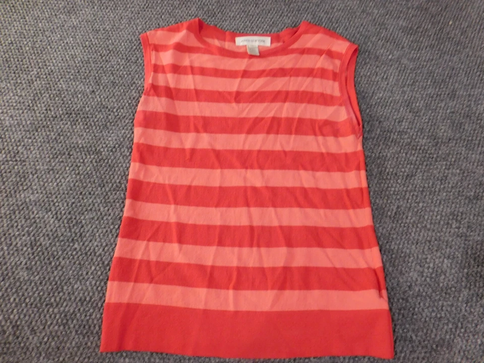 Jones New York Top Mediano Jersey Rayas Mujer Elástico Rayón Sin Mangas Foto 2 de 4