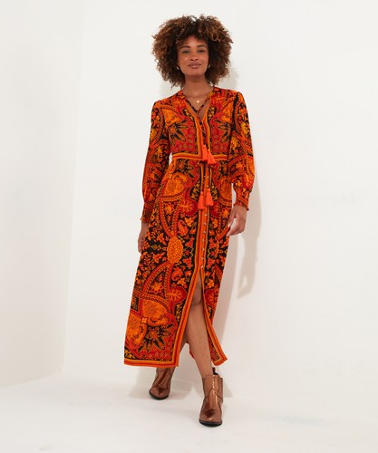 Joe Browns Women's Boho Button-Through Tassel Tie Maxi Dress - Picture 3 of 6