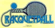 Original Vintage Racquetball Iron On Transfer Full Glitter