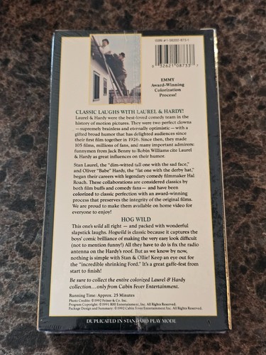BRAND NEW Laurel & Hardy's Hog Wild (VHS; 1992) RARE Sealed OOP Watermarks - Picture 6 of 6