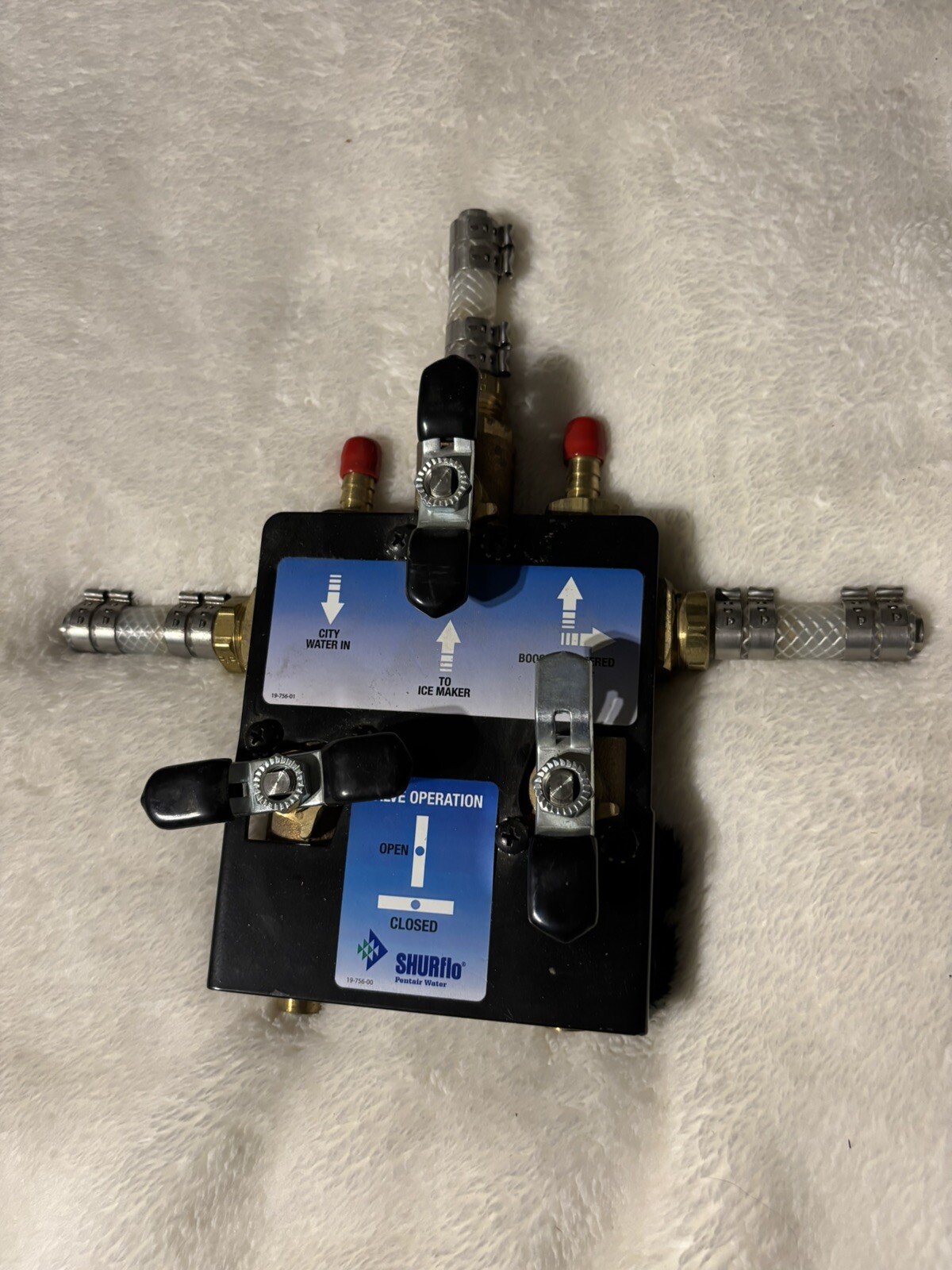 Pentair Shurflo 19-756-00 New  Water Manifold Valve Ice Maker Booster