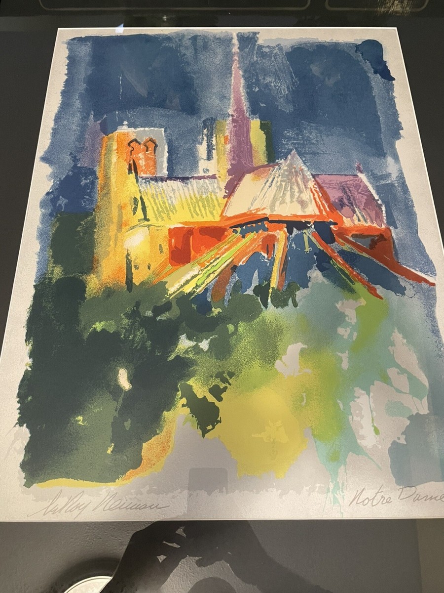LEROY NEIMAN SIGNED NOTRE DAME SERIGRAPH ART PRINT Matted and