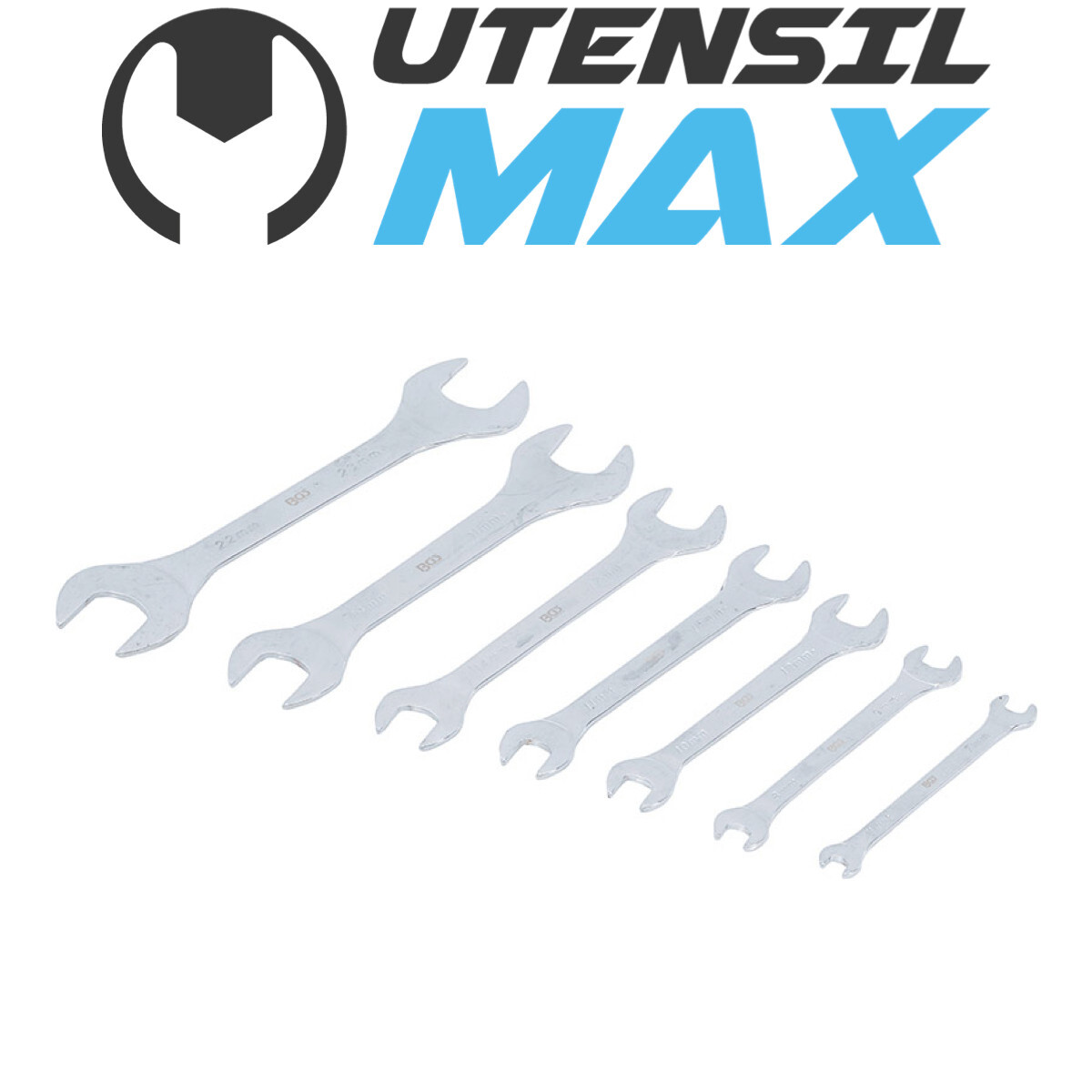 SET 7 PEZZI, CHIAVI FISSE A FORCHETTA DOPPIE, EXTRA-SOTTILI, DA 6 A 23 MM