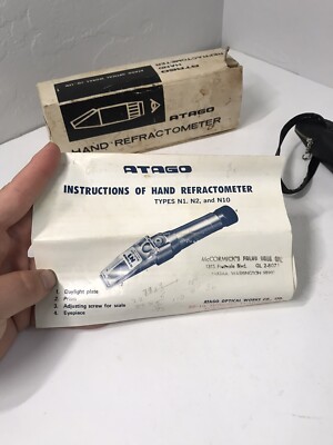 Atago N1 Hand Refractometer Brix 0-32% Made In Japan With Case