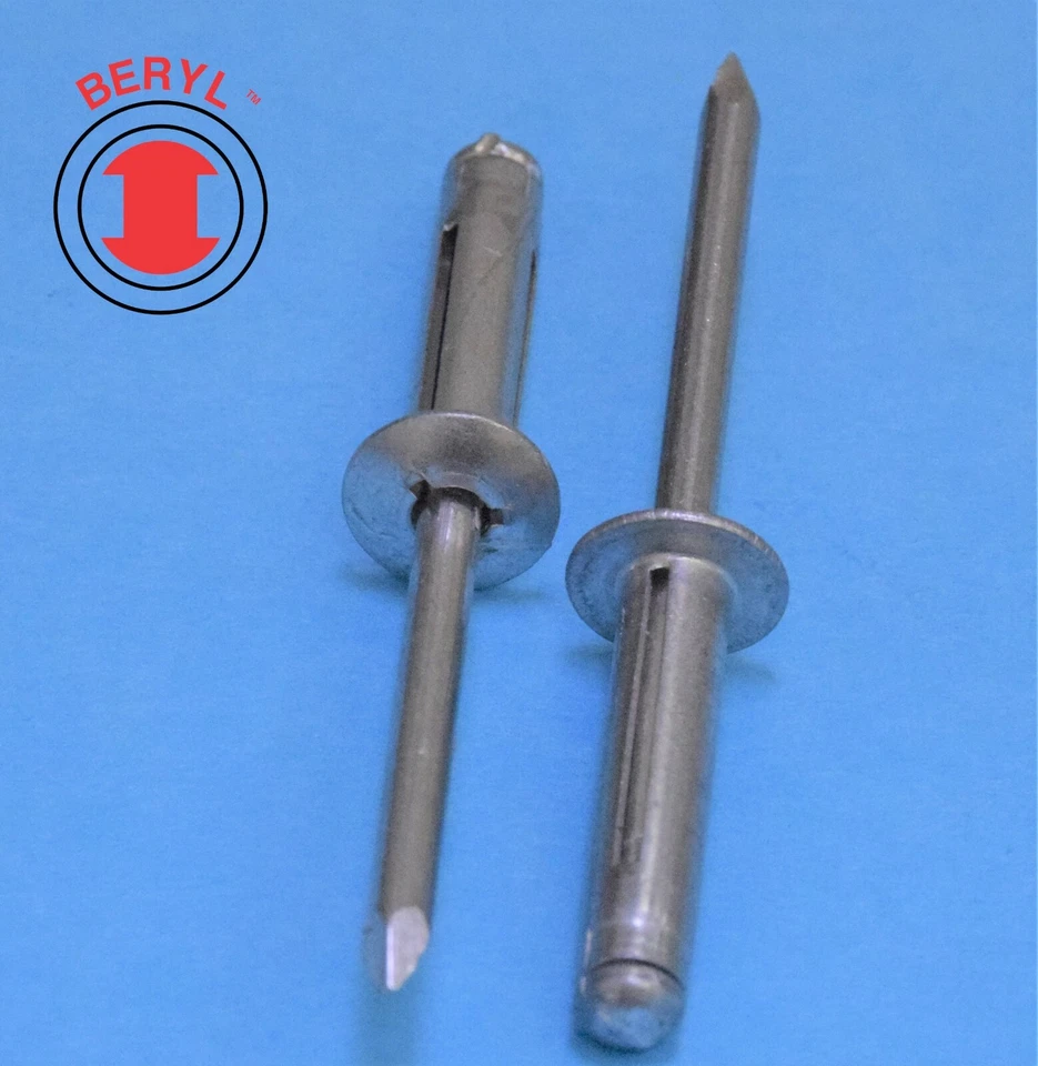 TOP QUALITY TS625, Tri Grip / Stretch Folding Blind Pop Rivet 1/5"X0.98" Aluminum -100 Pcs