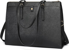 Laptop Tote Bag for Women 15.6 inch Women Leather Computer Briefcase for Work Wa