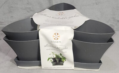 Bloem Living 16 Collins Charcoal 2 level Planter Item# COL16908-2 Made in USA
