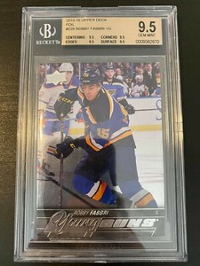 2015-16 UPPER DECK YOUNG GUNS SILVER FOIL ROBBY FABBRI #229 BGS 9.5 GEM MINT