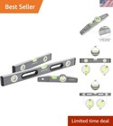 New ListingPrecision Measuring Tools: 3-Piece Spirit Level Set with Magnetic & Non-Magnetic
