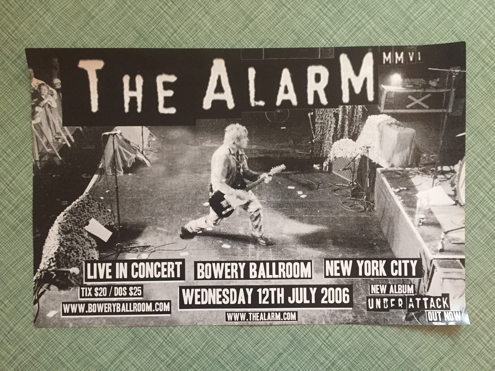 THE ALARM Live At The Bowery Ballroom 7/12/06 11x17 concert poster U2