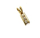 14k yellow gold .45ct SI1 H diamond 3 stone pendant necklace 1.6g estate — photo 6