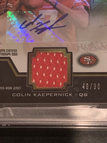2011 Topps Triple Threads Colin Kaepernick Autograph Unity Relic 49/90 PSA 8 - Picture 3 of 3