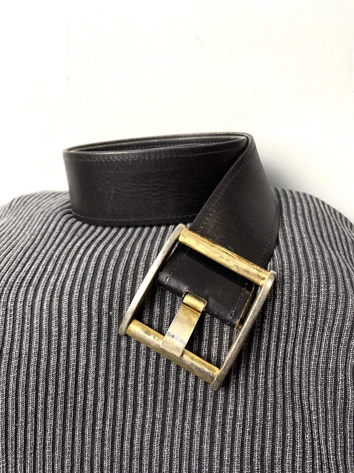 Cinturón de cuero vintage Jil Sander archivo de lujo negro Foto 2 de 4