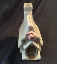 Vintage Cigarette Ashtray Smoker House Church Ceramic Smoke Comes out Stack CHIP