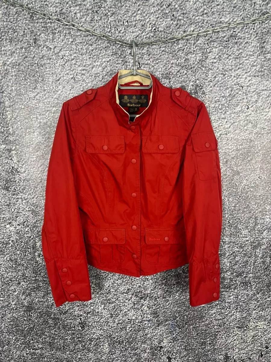 Red womens barbour jacket sale