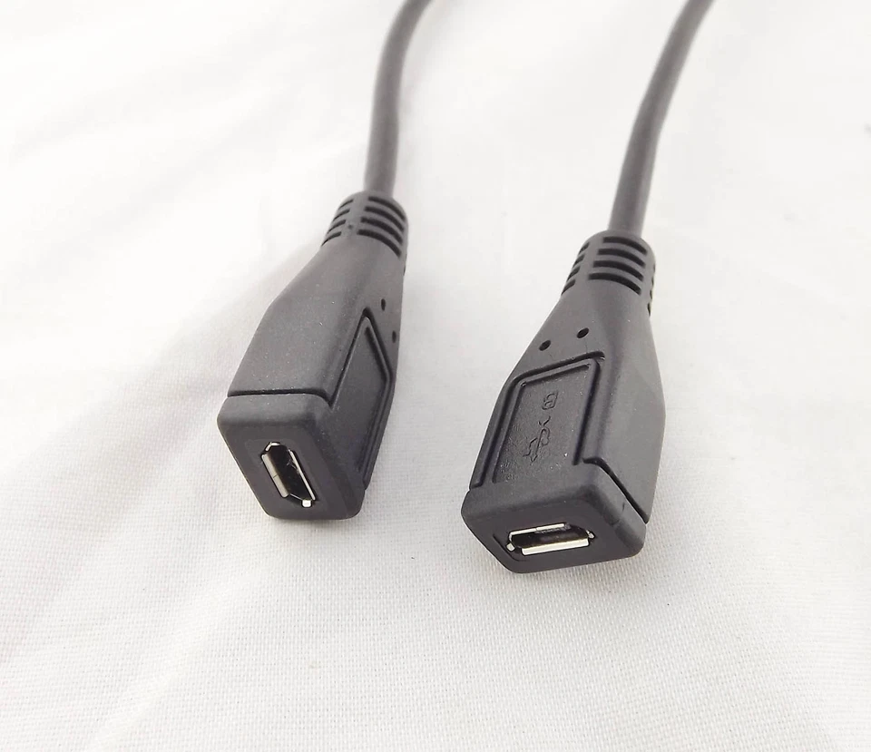 10 Micro USB B 5 Pin Female To Micro USB Female Extension Charging Adapter Cable - Image 2 of 4