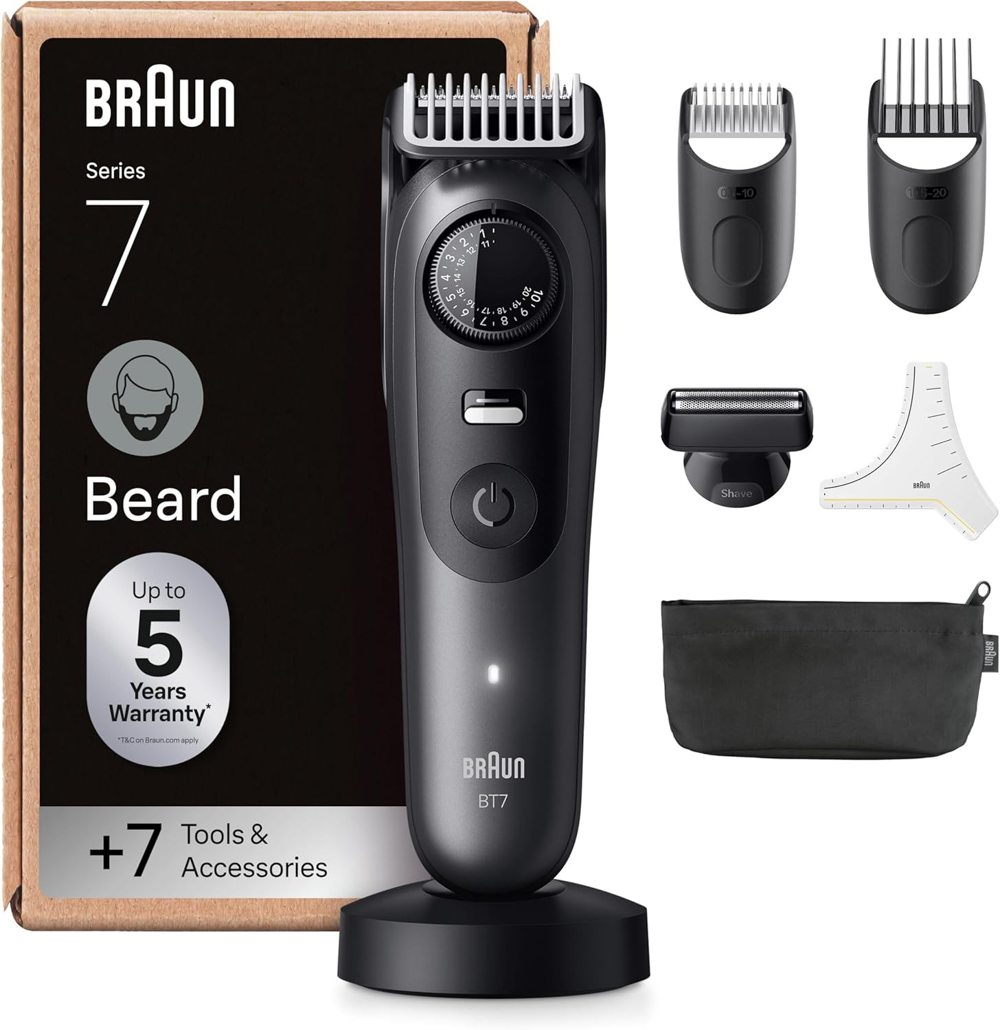 Rasoio Braun Series 7 BT7 - Regolabarba Impermeabile e Batteria 120 Min